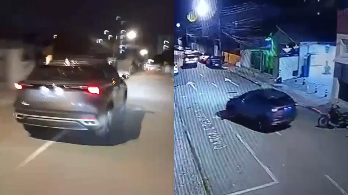 Crianças de 10 e 11 anos furtam carro, dirigem em alta velocidade e batem em moto em Florianópolis; VÍDEO