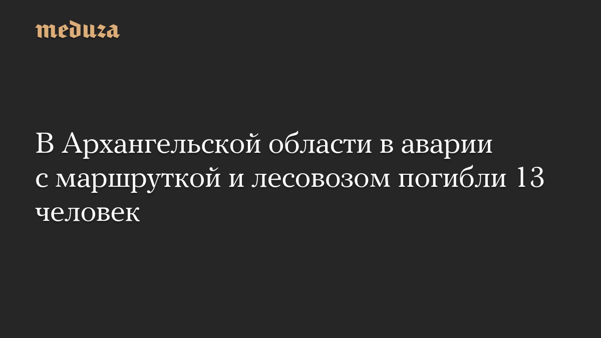 В Архангельской области в аварии с маршруткой и лесовозом погибли 12 человек