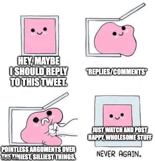 Don't know if this counts as wholesome, but a reminder to stop arguing and engage with simple, wholesome and/or funny c…