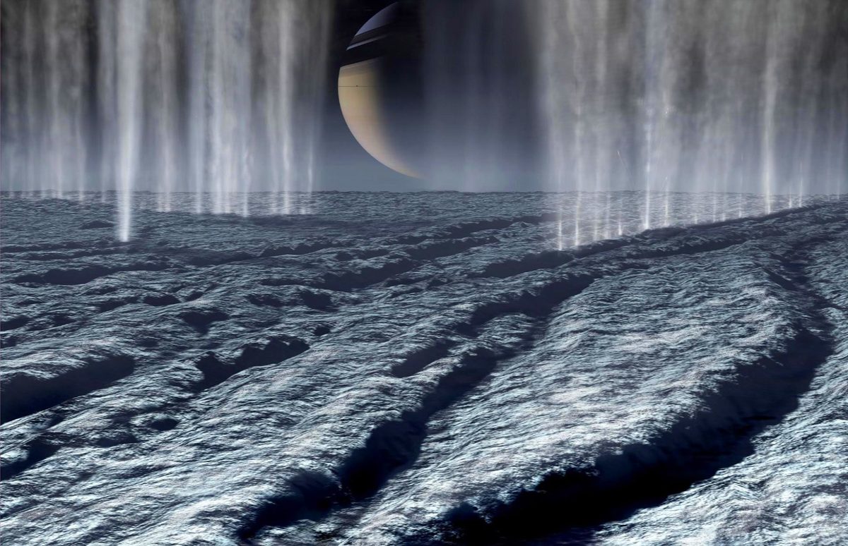 Enceladus i jego gejzery. Jak sondy mogą wypatrzyć ślady życia
