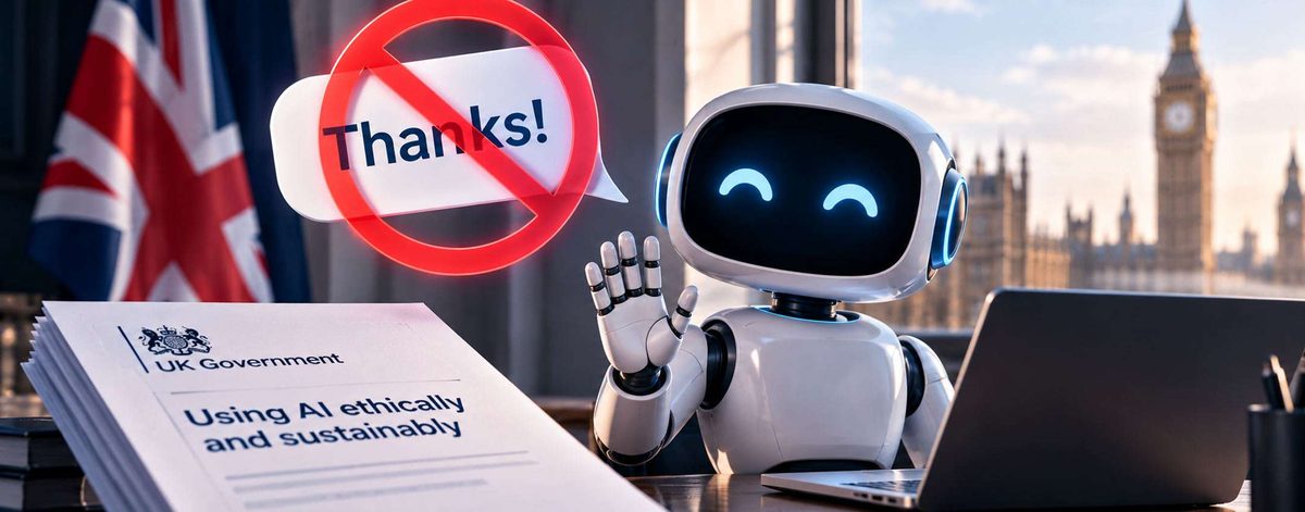 Non dire grazie all’AI, lo chiede anche il Governo UK