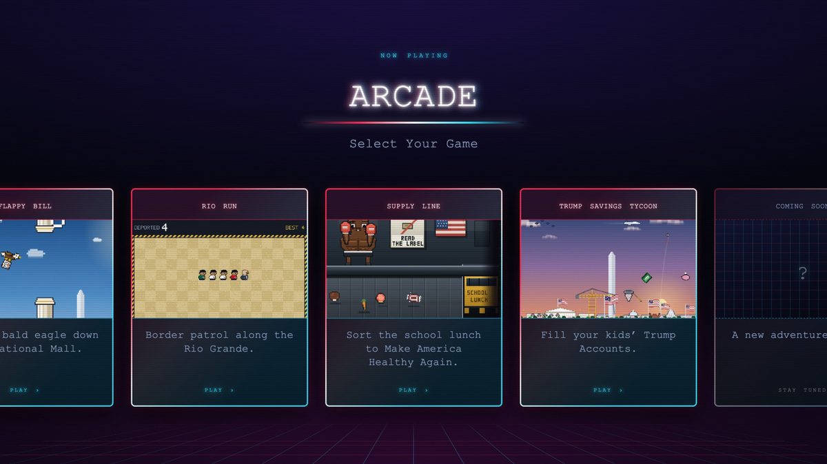 The White House removed its border-wall Tetris clone