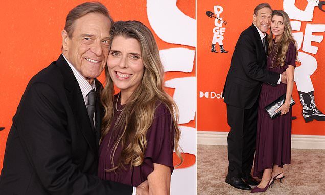 John Goodman, 74, displays his 200lbs weight-loss as he makes a rare appearance with wife Anna Beth at Digger premiere