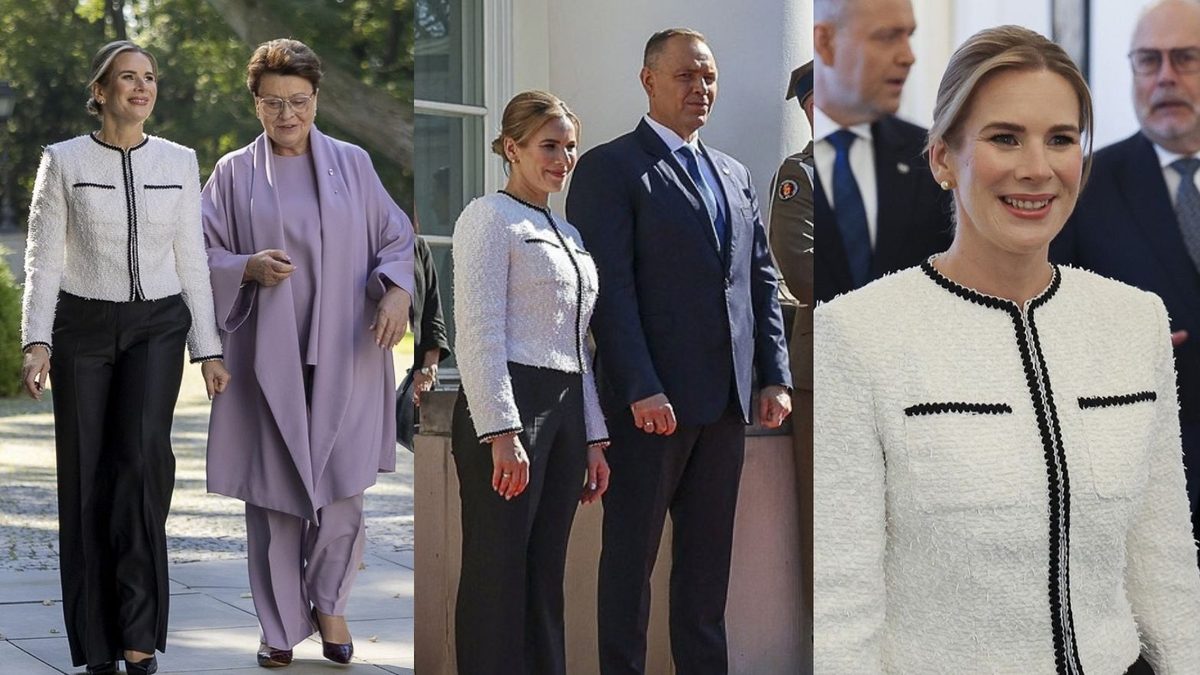 Marta Nawrocka powitała pierwszą parę Estonii w Belwederze. Tym razem zaprezentowała się w czerni i bieli (ZDJĘCIA)