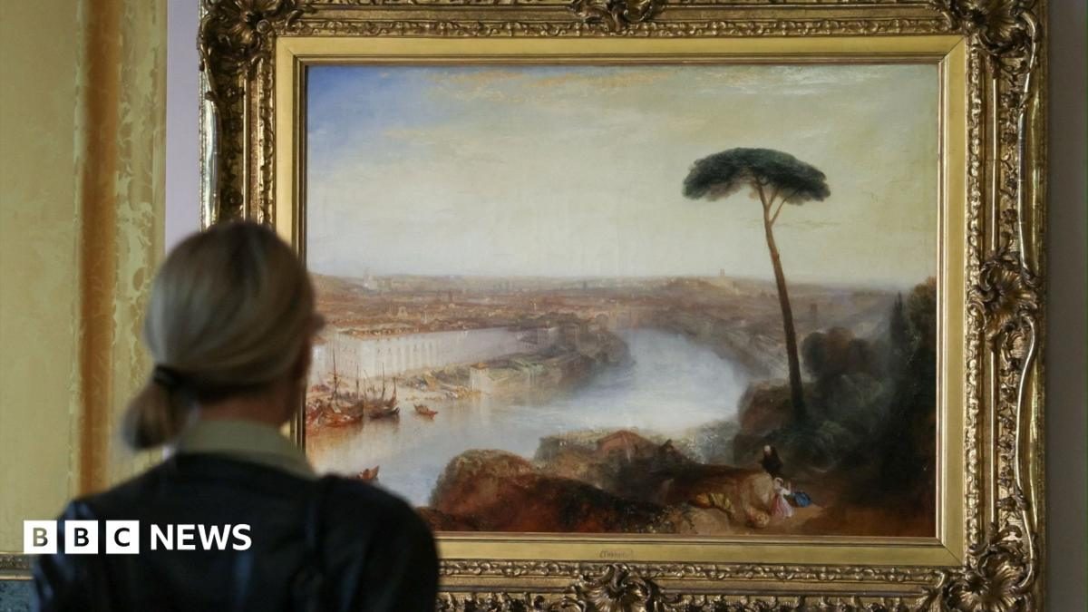 Close-up look at Turner's '£50m' Rome painting on show in the city