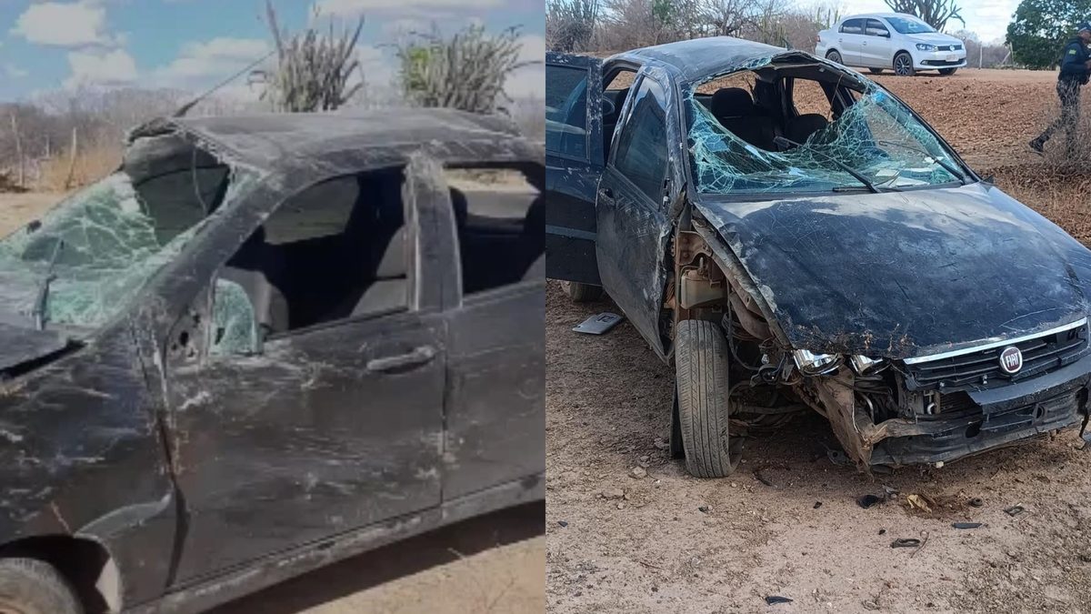Três estudantes e motorista ficam feridos após carro capotar em ribanceira no Sul do Piauí
