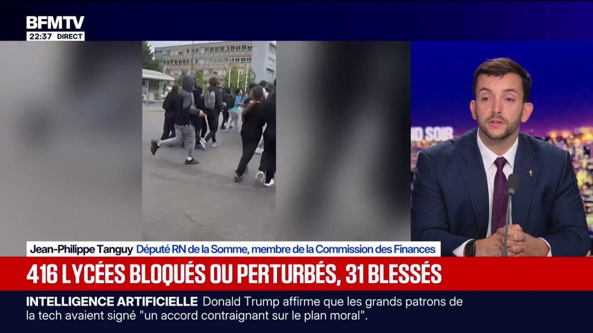 "Ce n'est pas un droit de ne pas aller à l'école", estime Jean-Philippe Tanguy, député RN de la Somme à propos du bloca…