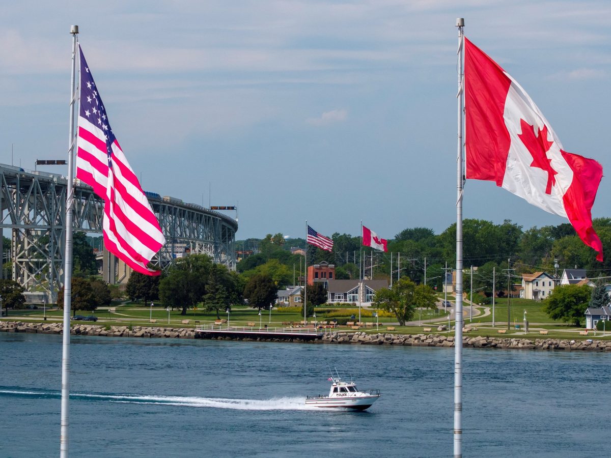 US ban on $1bn of Canadian goods takes effect in Trump’s latest retaliation