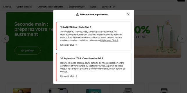 Rakuten France : le site de vente en ligne cessera son activité à partir du 1ᵉʳ octobre
