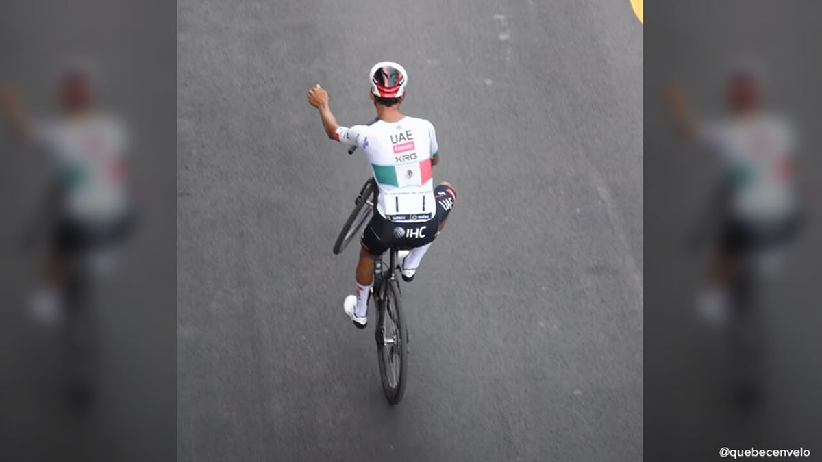 Terwijl Evenepoel naar de zege stormt, verwent WK-concurrent Del Toro het publiek in Québec met wheelie