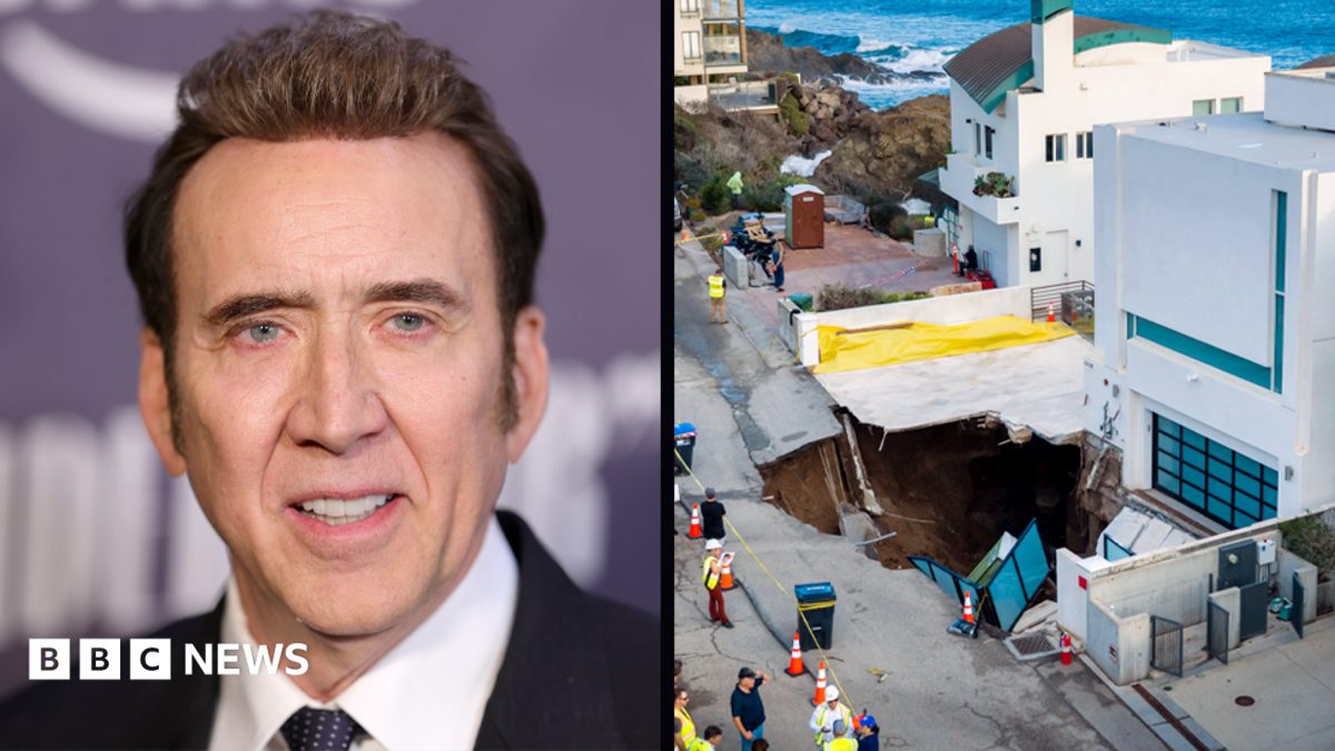 Nicolas Cage's driveway collapses as sinkhole opens up at his Malibu home