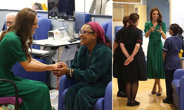 Princess of Wales discusses with cancer patients how 'our children give us the inspiration to keep pushing forwards' du…
