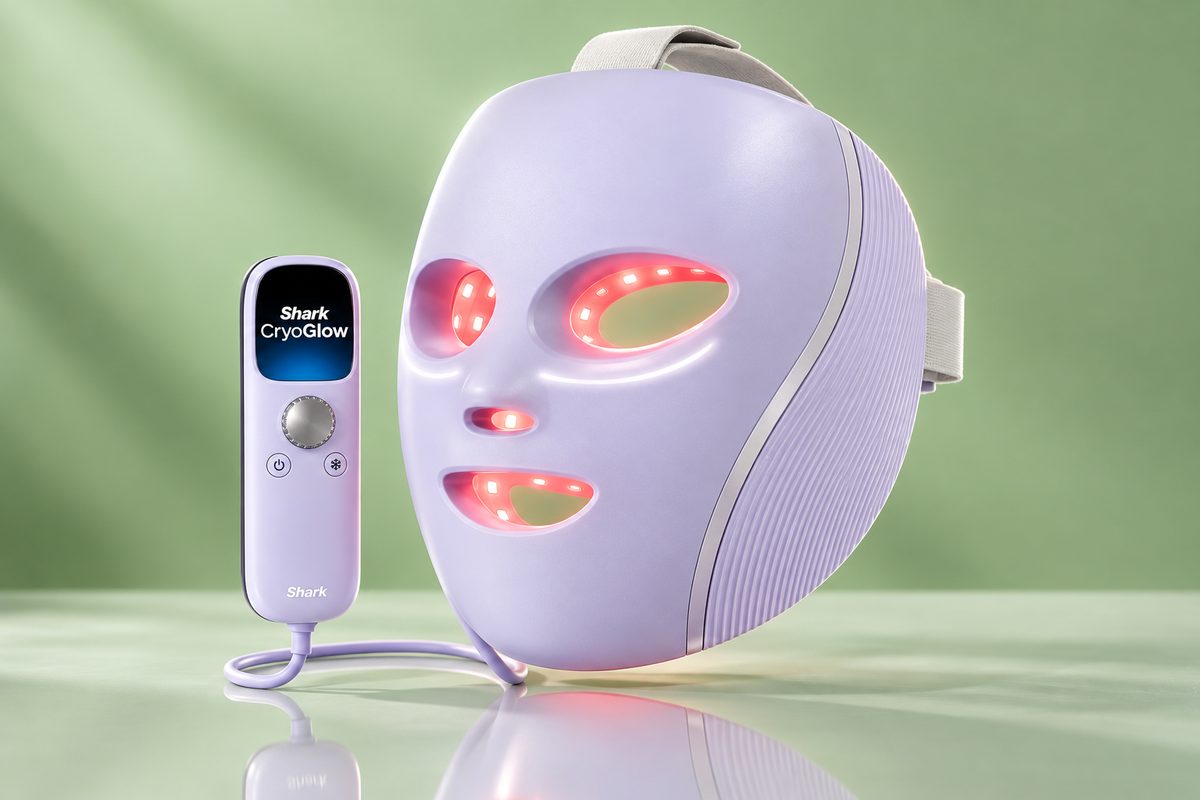 Maschera LED viso Shark CryoGlow a 247€, skincare completa in pochi minuti