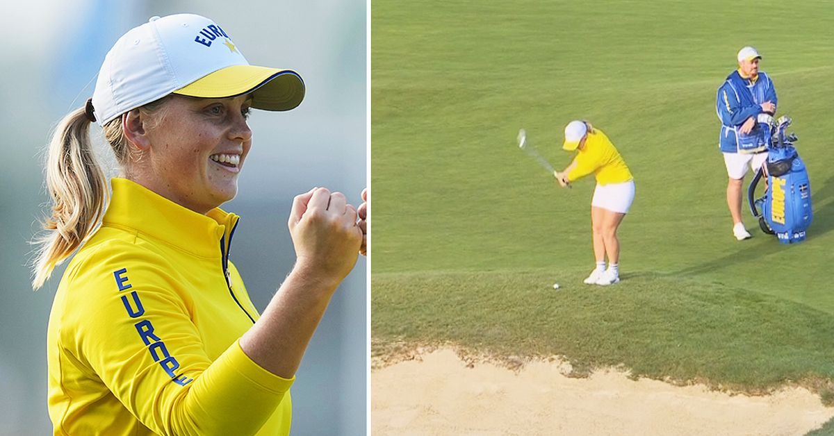 Svenskshow på Solheim Cup – se Maja Starks drömchipp