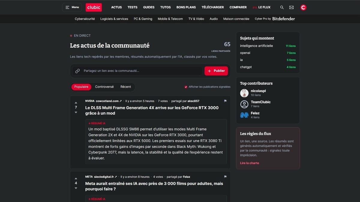 Clubic lance Le Flux, le fil d’actu tech qui donne la main à sa communauté