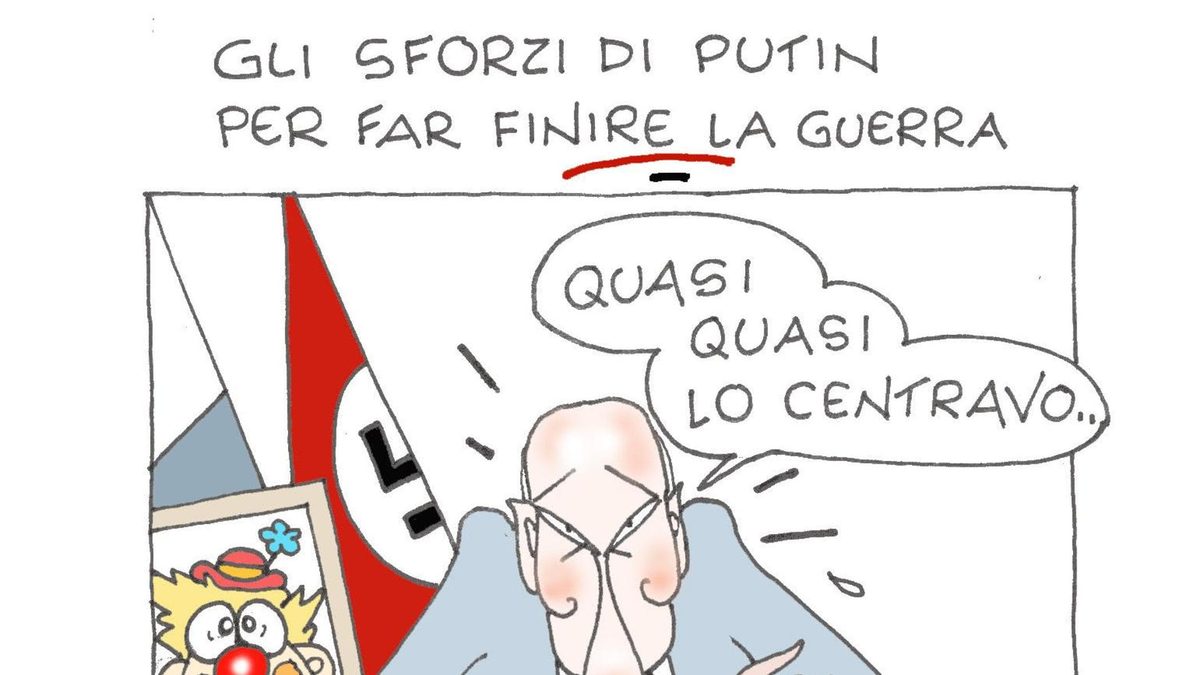 Zelensky nel mirino nella vignetta di Ellekappa
