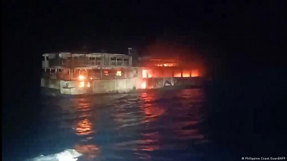 Philippines: Several killed, dozens missing after fire on ferry