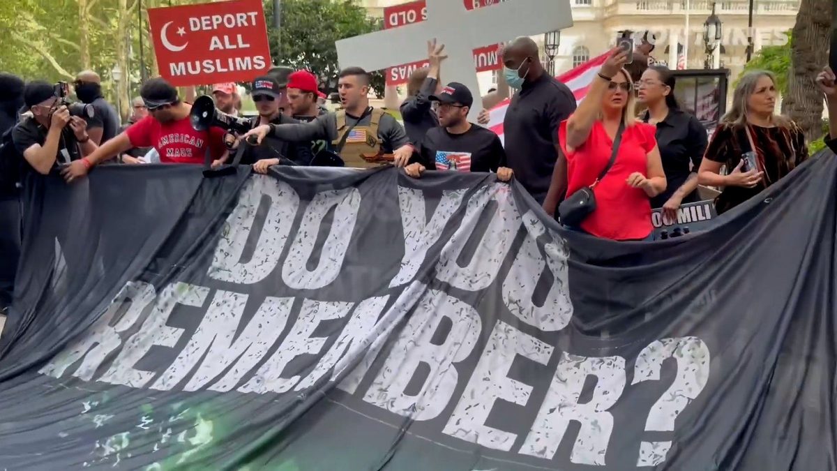 Far-right protesters rally against Islam on 9/11 anniversary