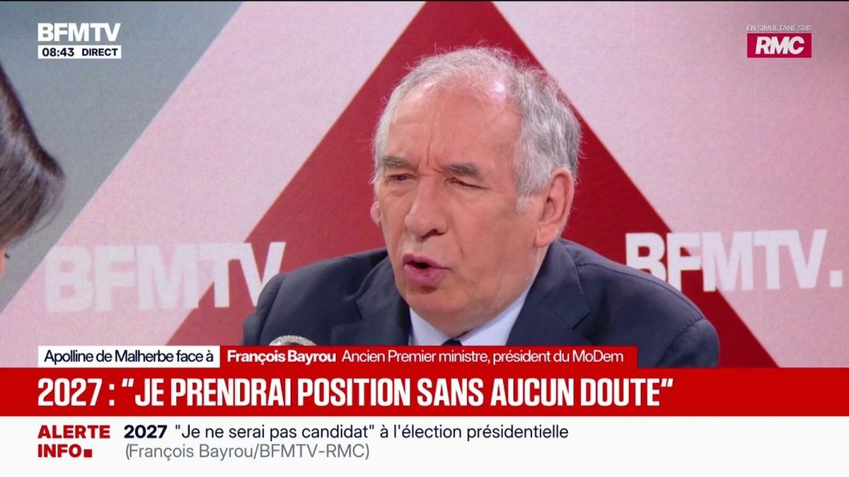 Présidentielle 2027: "Un deuxième tour Mélenchon/Le Pen, c'est une catastrophe", estime François Bayrou, ancien Premier…