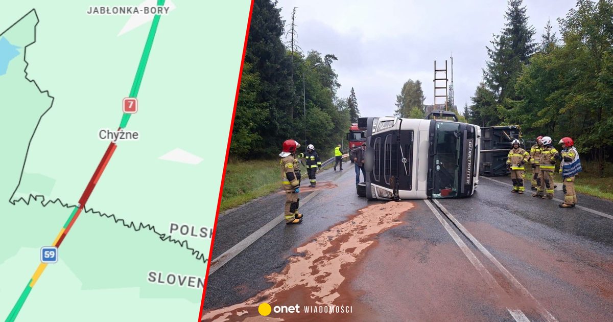 Wypadek na przejściu granicznym ze Słowacją. Droga całkowicie zablokowana