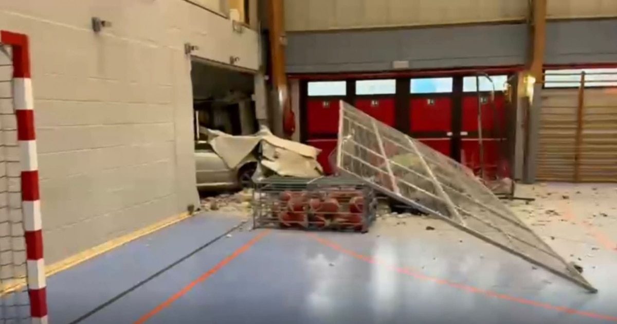 Rebelote à Flémalle : une voiture traverse le mur du hall omnisports Louis Melin