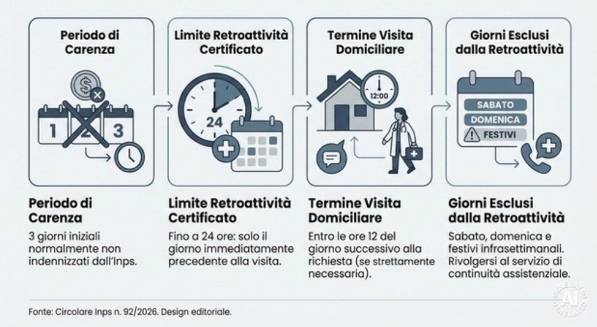 Certificati di malattia, la novità Inps: coperto anche il giorno precedente (ma solo in alcuni casi)