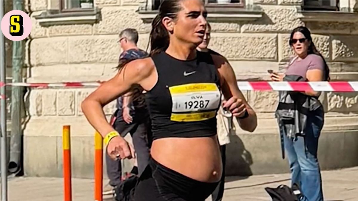 Gravid i vecka 35: Sprang milen under 40 minuter