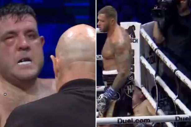 UK's Hardest Man Big Stacks leaves Jordan McCann with eye swollen shut
