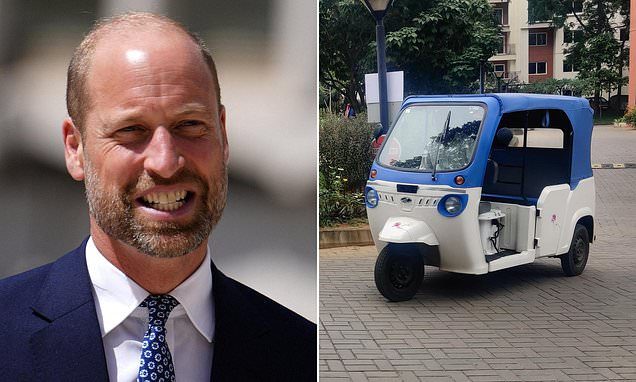 Prince William to announce electric tuk tuks as finalists for his Earthshot prize: Makers of eco-powered autorickshaws…
