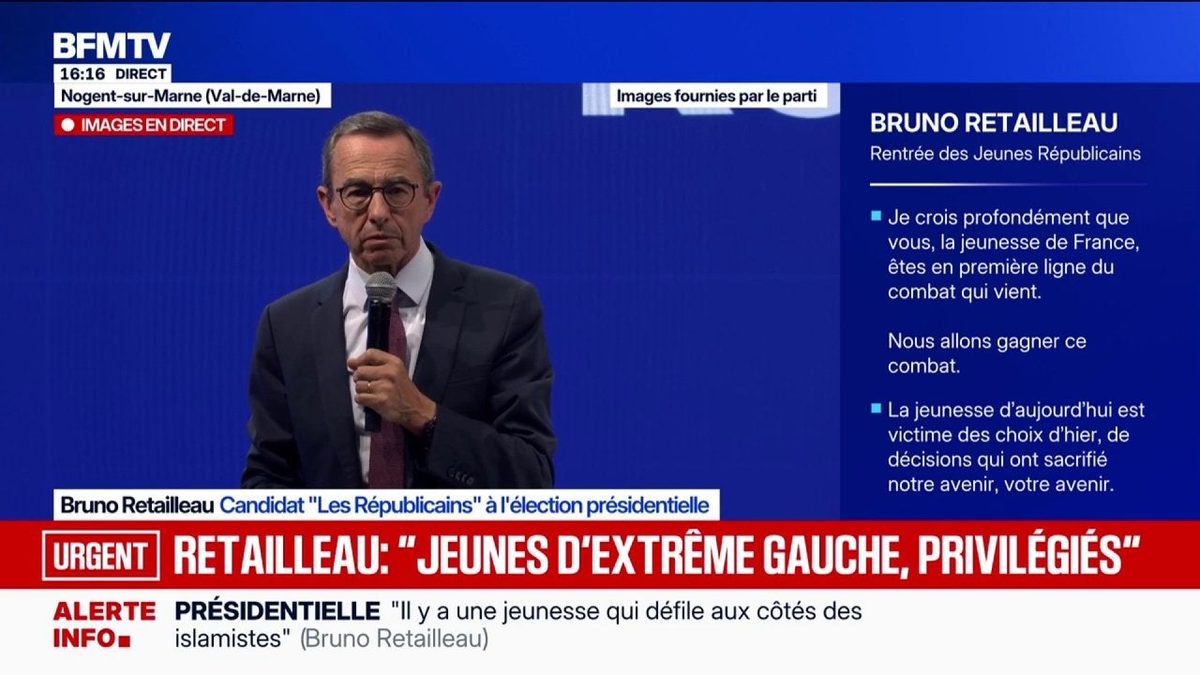 Présidentielle: "Nous serons les reconstructeurs de notre pays", assène Bruno Retailleau, candidat "Les Républicains" à…