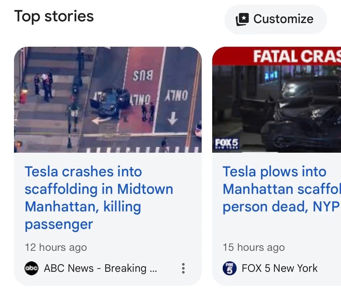 Drunk guy crashes while driving a Tesla Media: "Tesla crashes in NYC"