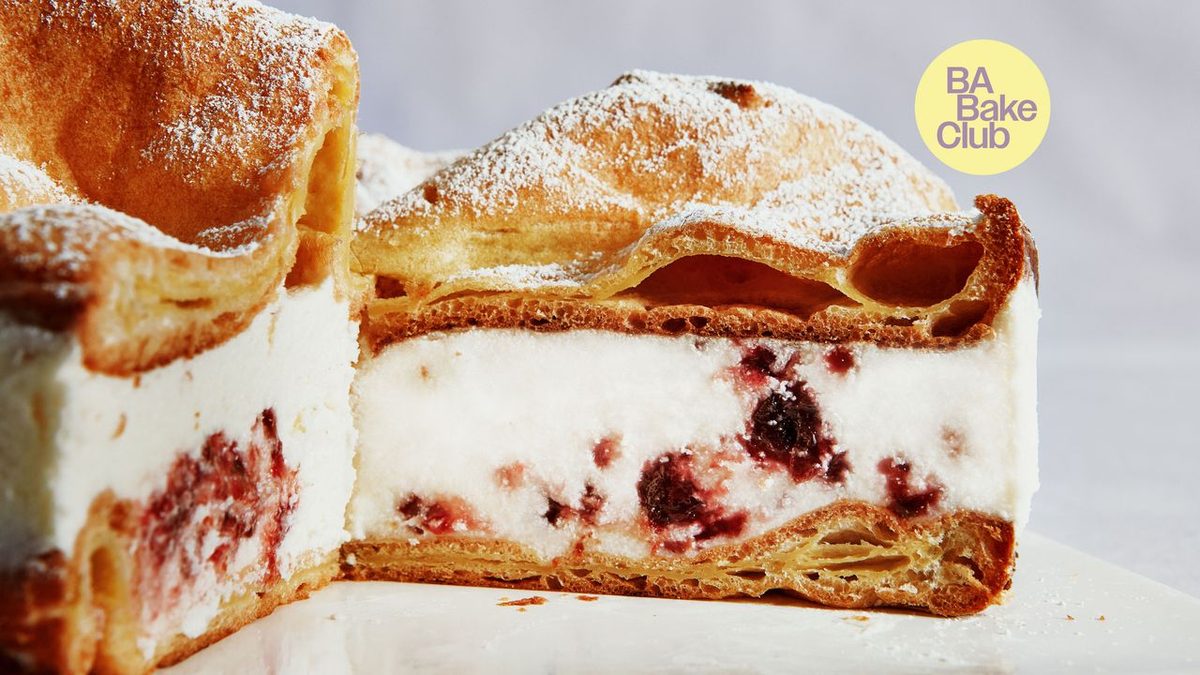 Listen to BA Bake Club's Podcast on Plum Karpatka (Polish Cream Puff Cake)