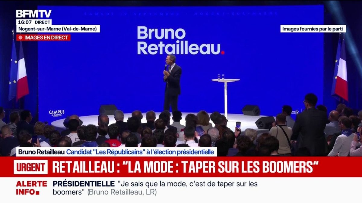 "La France est divisée entre deux camps", déclare Bruno Retailleau, candidat "Les Républicains" à l'élection présidenti…
