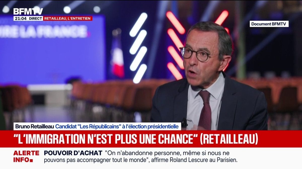 Immigration: "Je leur permettrais de devenir Français, à condition d'aimer la France", explique Bruno Retailleau, candi…