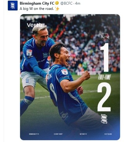 백승호, 교체 투입 4분 만에 시즌 첫 골…버밍엄 2-1 역전승