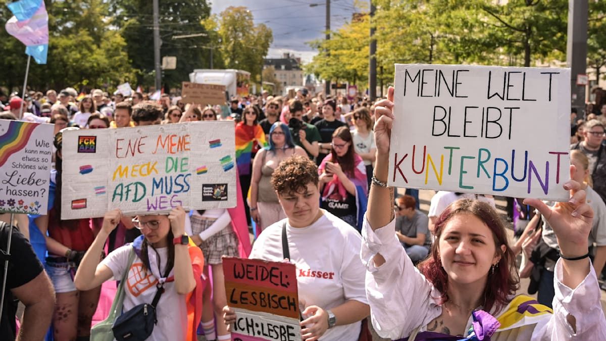 „Wir gehen nicht in Koalitionsgespräche mit der AfD“, betont die BSW-Kandidatin auf dem CSD in Halle