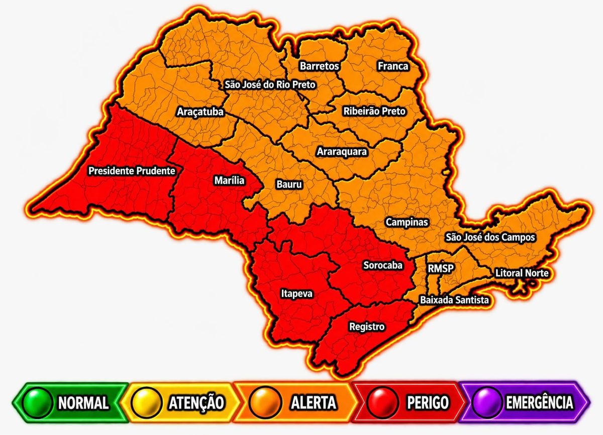 Defesa Civil alerta para tempestades severas, granizo e chance de tornados em áreas isoladas no interior de SP