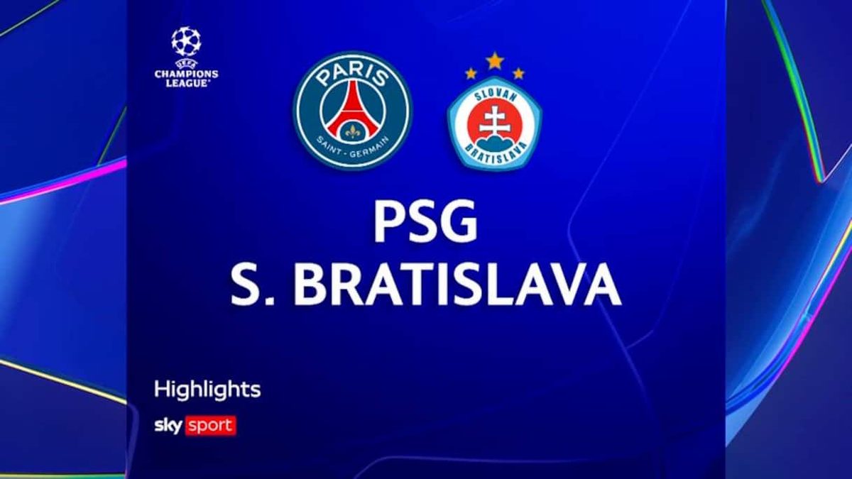 PSG-Slovan Bratislava 6-1: il video dei gol