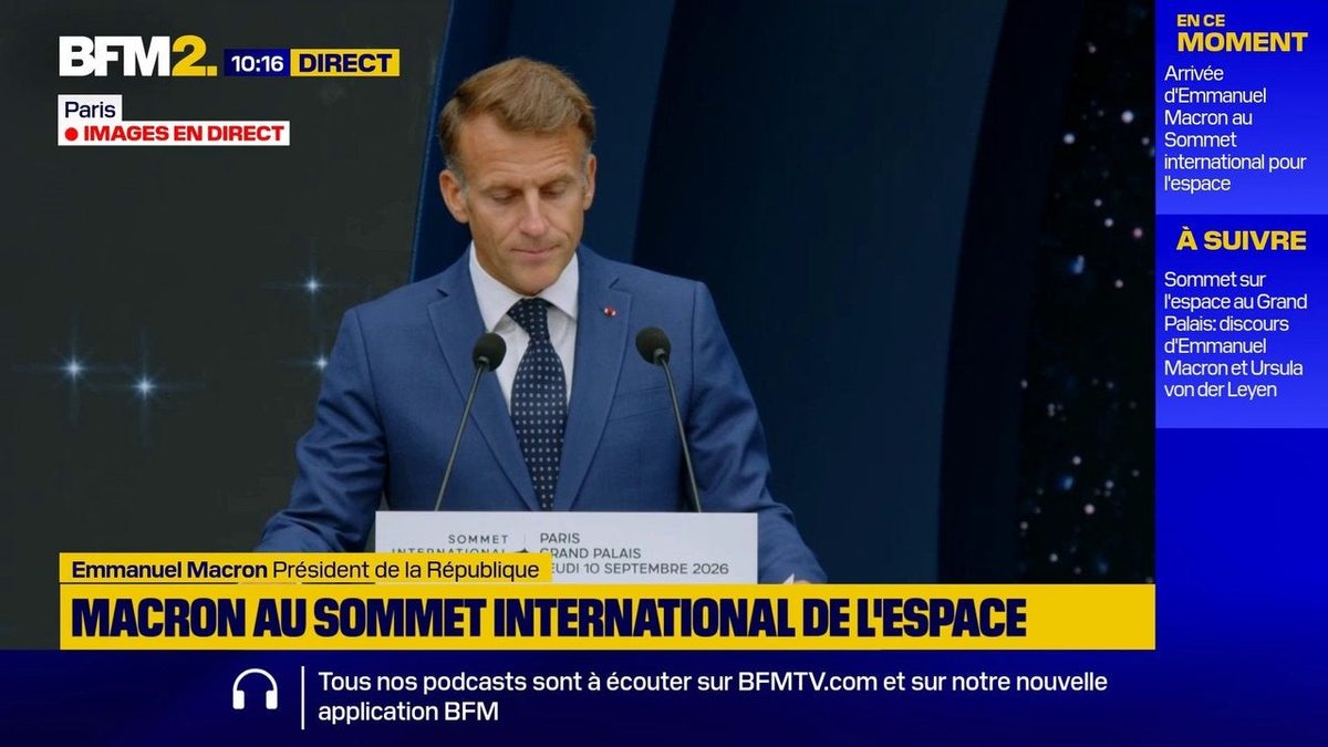 "L'espace n'est plus un sanctuaire": Emmanuel Macron appelle à une "gouvernance partagée" de l'espace