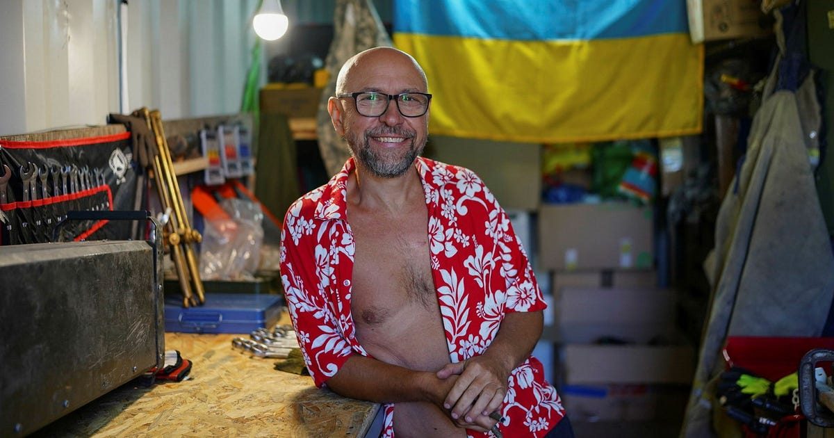 Svetsaren som räddar Ukrainas sönderskjutna stridsfordon