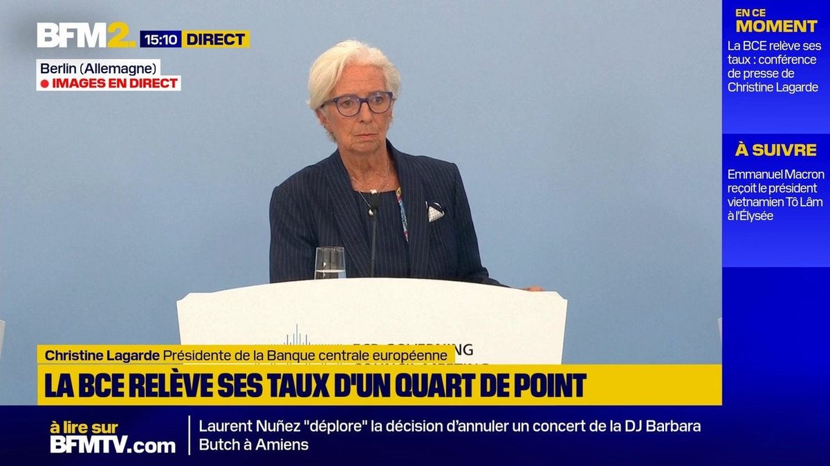 La BCE relève ses taux: "Les perspectives restent très incertaines", déclare sa présidente Christine Lagarde #BFM2