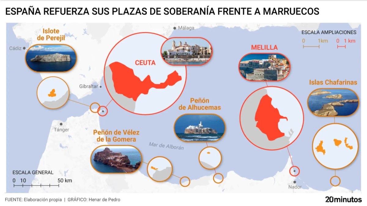 España refuerza sus plazas ante Marruecos: así es el despliegue militar en marcha en las dos ciudades y en los cuatro i…