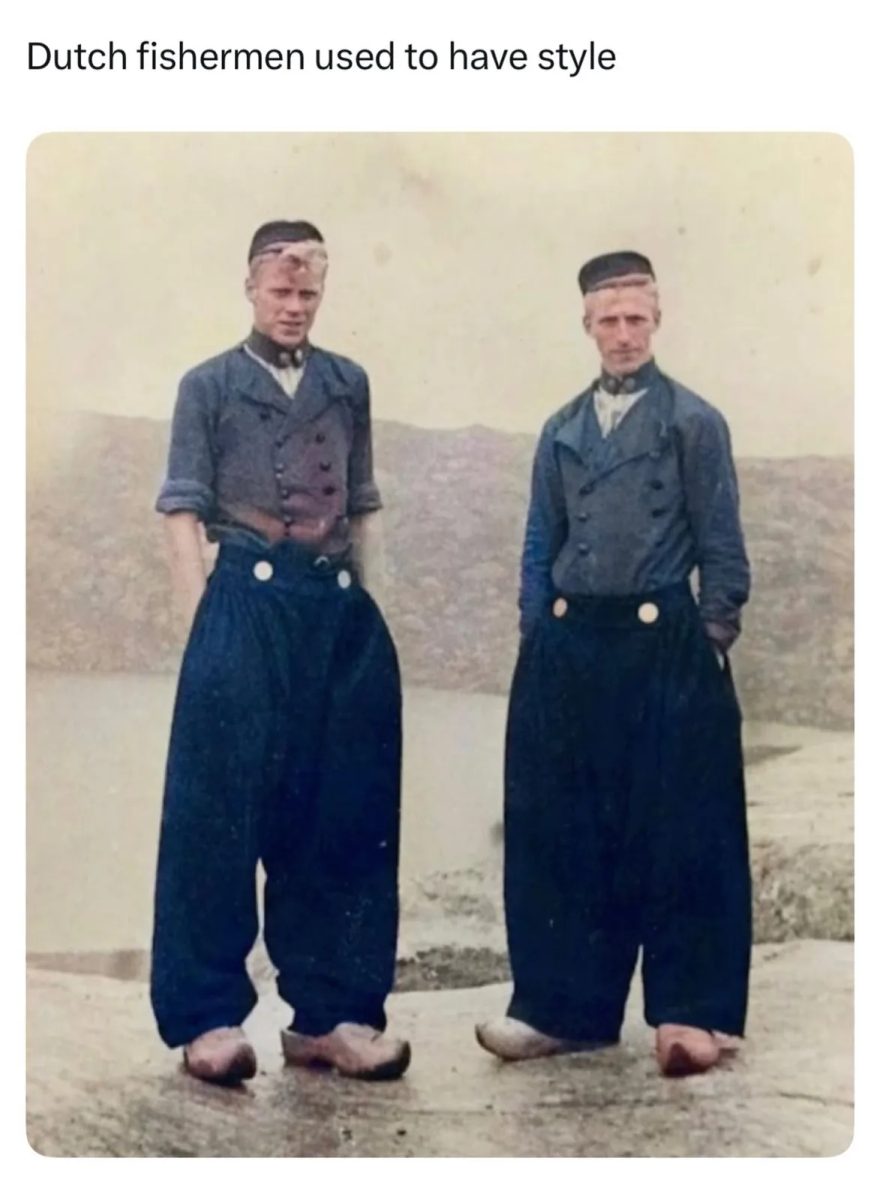 Traditional Dutch fishing villages like Volendam and Marken developed their own distinct clothing, with these oversized…