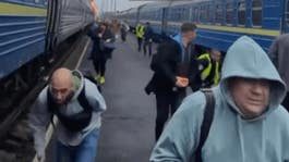 Passagerartåg på väg till Polen träffat av drönare