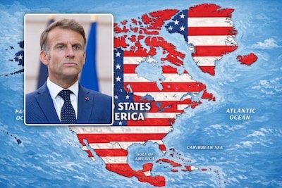 Macron naar Frans eiland dat Trump inkleurde met Amerikaanse vlag om aandacht te vragen voor de “soevereiniteit van lan…