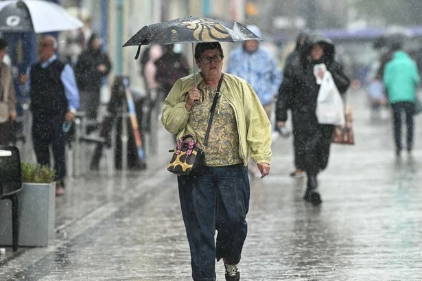 Met Office names areas facing heavy rain on Monday with 14 counties at risk