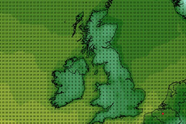 UK weather maps reveal 3C cold snap with 108 counties plunging below 10C