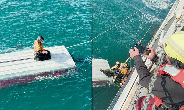 Boy, 15, is rescued after clinging on to capsized boat for two days in Alaska's Bering Sea after his brother and cousin…