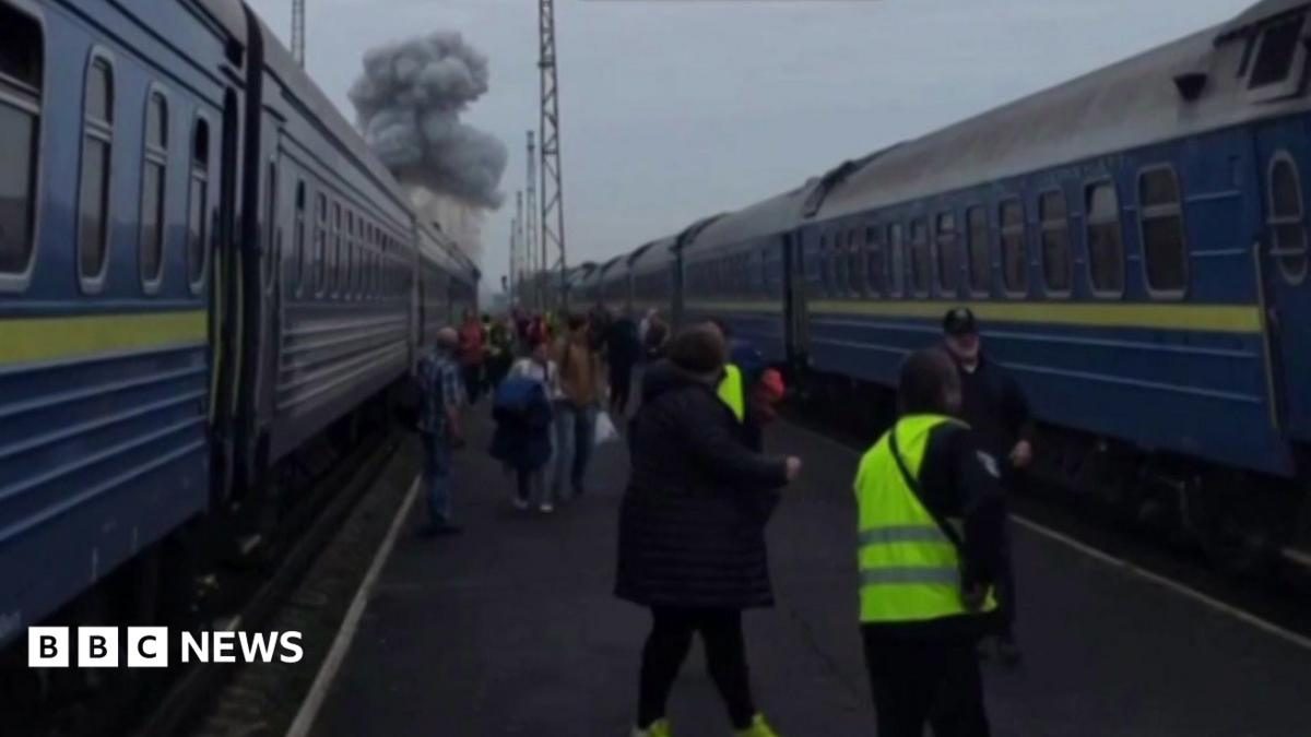 Russia struck train near Poland border shortly after Boris Johnson and top European officials passed through