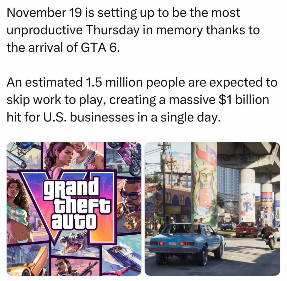 November 19 is shaping up to be one of the least productive Thursdays in recent memory. GTA 6 is officially set to laun…